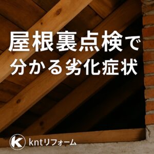 屋根裏点検で見つかる劣化症状のイメージ
