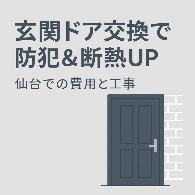 仙台市での玄関ドア交換工事で防犯性・断熱性を高めるイメージ画像