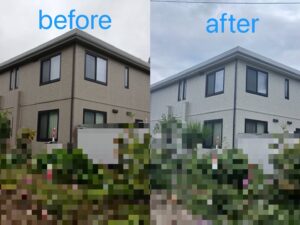 仙台市 外壁塗装 ビフォーアフター比較｜施工前の色あせた外壁から、施工後の明るく艶のある仕上がりへ