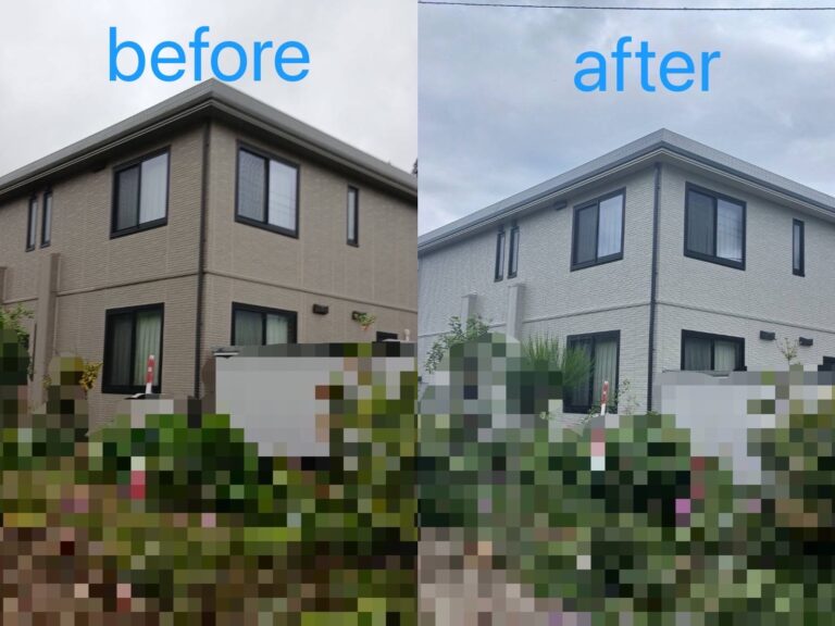 仙台市 外壁塗装 ビフォーアフター比較｜施工前の色あせた外壁から、施工後の明るく艶のある仕上がりへ
