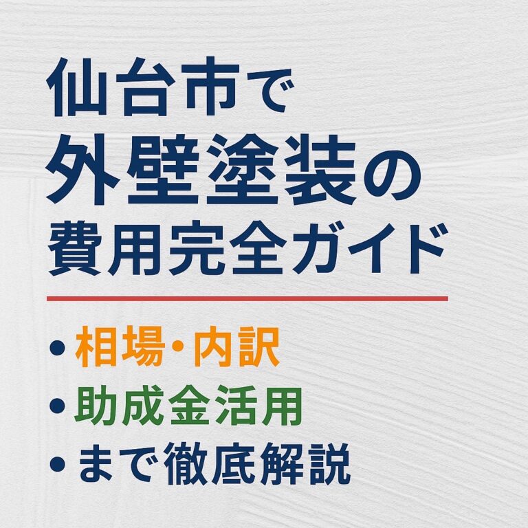 仙台市で外壁塗装の費用を解説するブログ用アイキャッチ画像｜相場・内訳・助成金活用を紹介