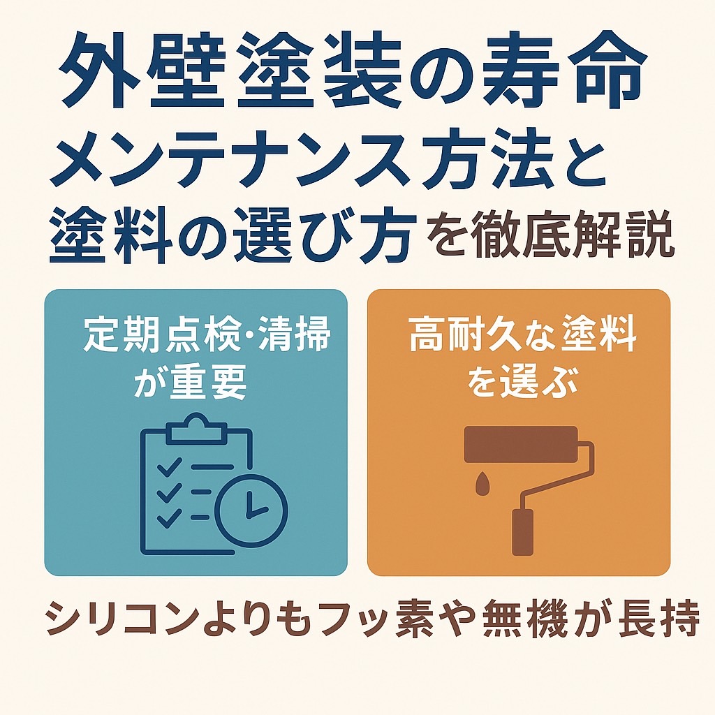 仙台市で外壁塗装の寿命を延ばすメンテナンス方法と塗料選びを解説するブログ記事のアイキャッチ画像｜長持ちさせるコツを紹介
