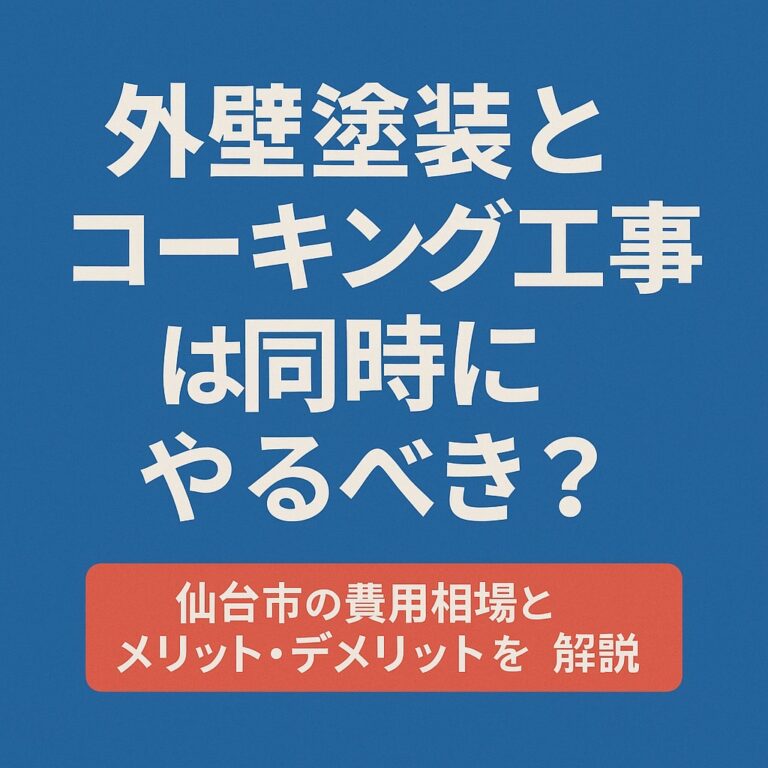 仙台市で外壁塗装とコーキング工事を同時に行うメリットを解説するアイキャッチ画像