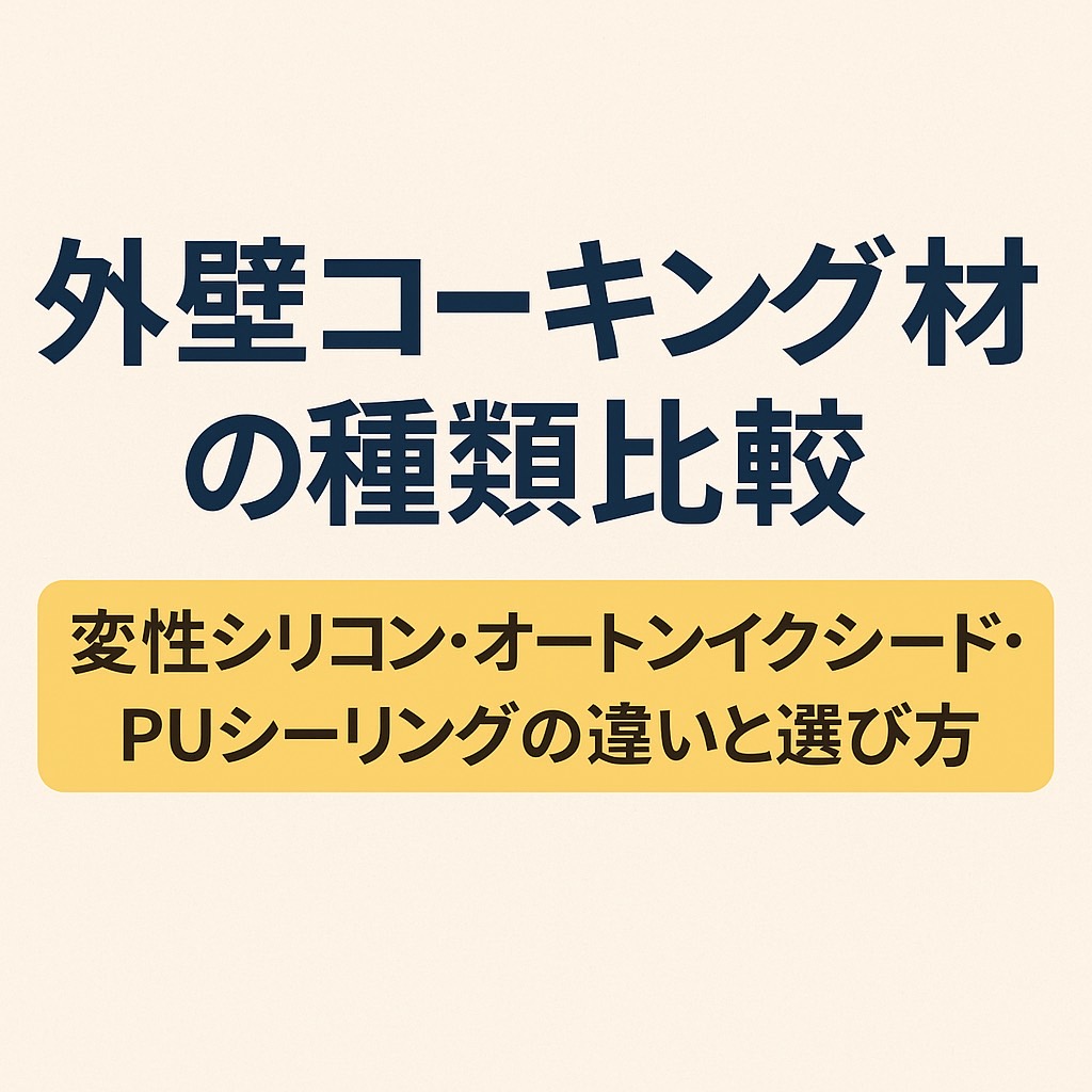 外壁コーキング材の種類比較｜変性シリコン・オートンイクシード・PUシーリングの特徴と選び方