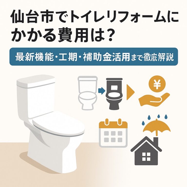 仙台市でのトイレリフォーム費用や最新機能・工期を解説する情報グラフィック