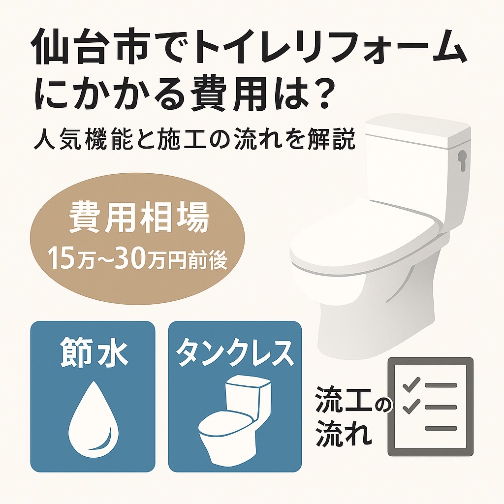 仙台市で洗面台リフォームにかかる費用や人気タイプ・収納力の違いを解説する記事のアイキャッチ画像