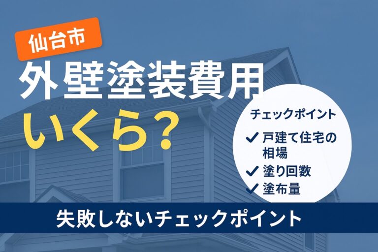 仙台市で戸建て外壁塗装の費用相場をわかりやすく解説するアイキャッチ画像|失敗しないチェックポイント付きで安心施工を提案するkntリフォーム