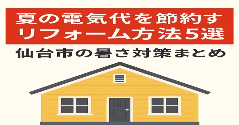 仙台市で夏の電気代を節約するリフォーム方法5選|遮熱塗料・外壁塗装・樹脂窓交換で暑さ対策