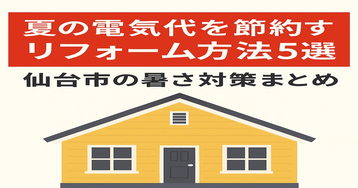 仙台市で夏の電気代を節約するリフォーム方法5選|遮熱塗料・外壁塗装・樹脂窓交換で暑さ対策