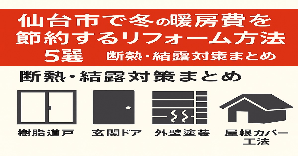 仙台市で冬の暖房費を節約するリフォーム方法5選|断熱・結露対策まとめ