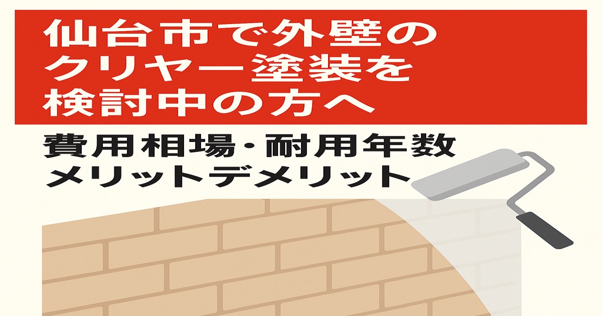 仙台市で外壁のクリヤー塗装を検討中の方へ|費用相場・耐用年数・メリットデメリット