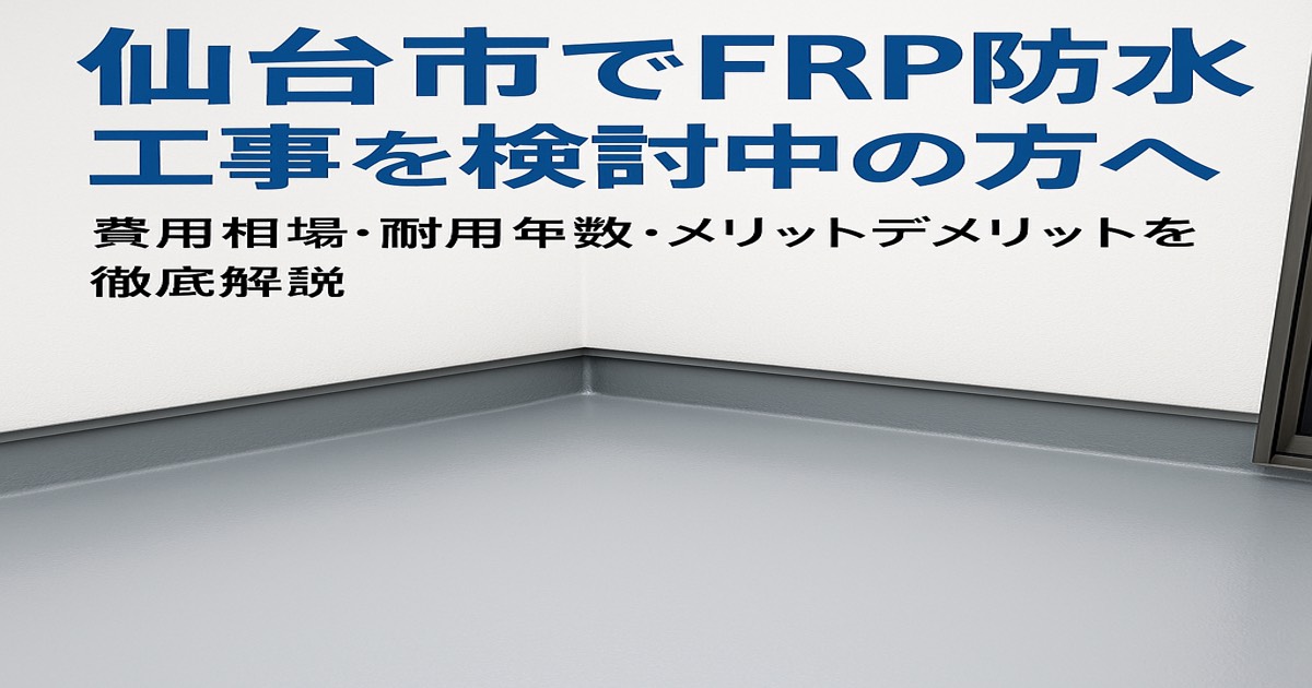 仙台市でのFRP防水工事|ベランダ・バルコニー防水の費用相場と耐用年数を解説するアイキャッチ画像