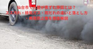外壁の黒ずみの原因となる排気ガスが道路に充満している様子を写した写真