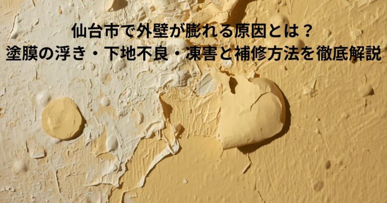 外壁の塗膜が膨れて浮き上がっている様子を表現したイメージ写真