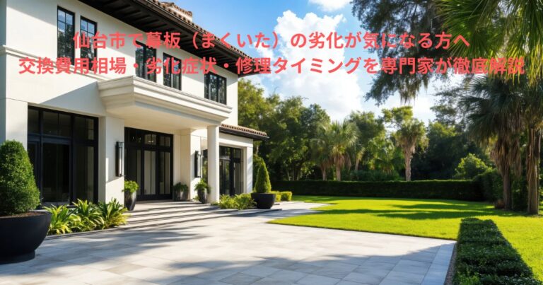 仙台市の住宅外観。幕板（まくいた）の劣化や交換を検討する方向けの記事を示すイメージ写真