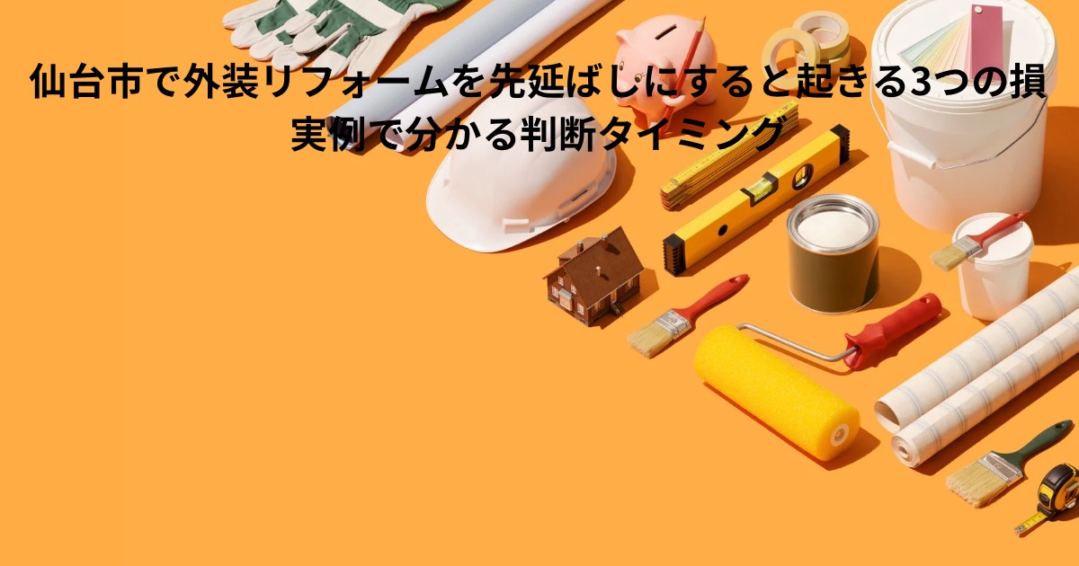 仙台市で外装リフォームを先延ばしにすると起きる3つの損を解説するイメージ画像