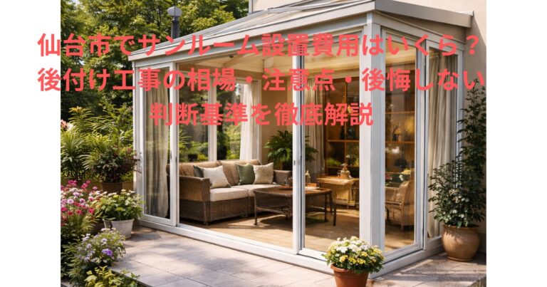 仙台市の住宅に設置されたガーデン付きサンルームの施工イメージ写真