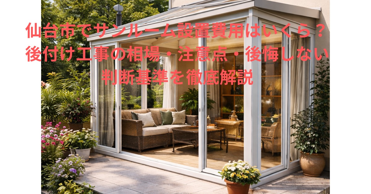 仙台市の住宅に設置されたガーデン付きサンルームの施工イメージ写真