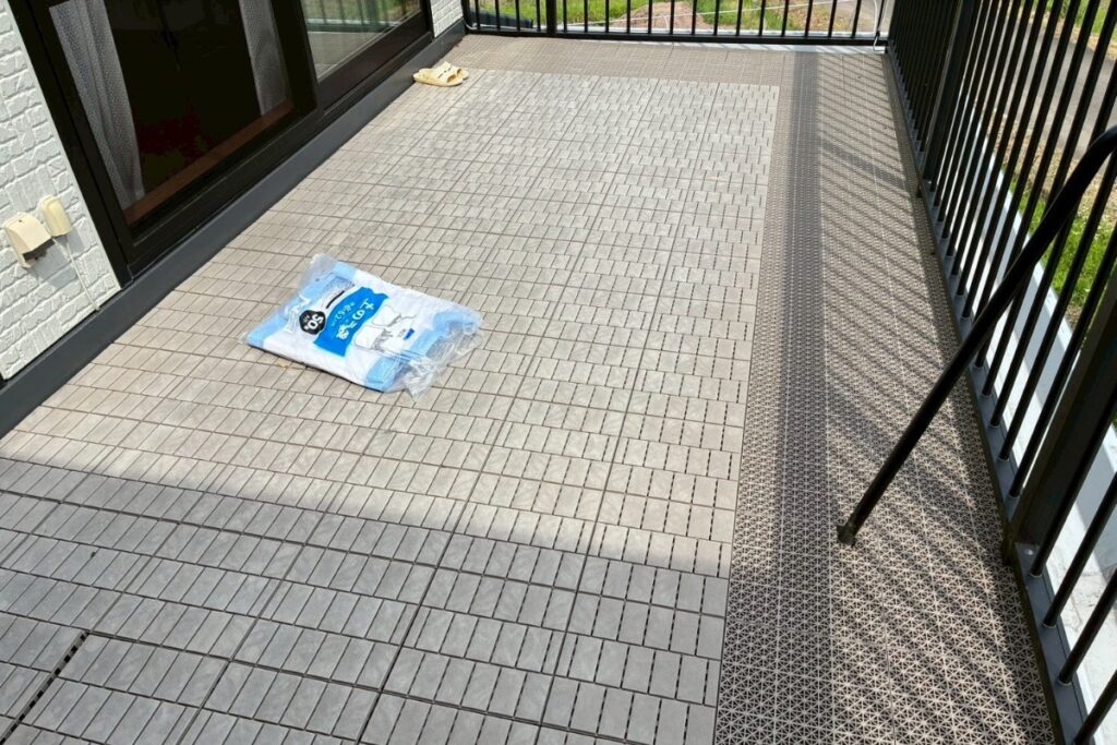 仙台市太白区のバルコニーウレタン防水工事 施工前の状況