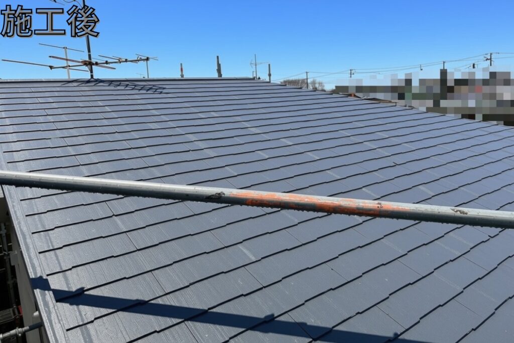 仙台市太白区のスレート屋根塗装施工後